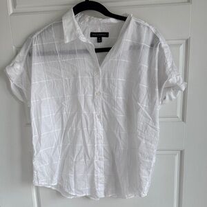 Banana Republic White Textured Blouse